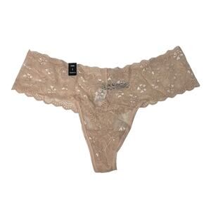 Torrid Lace Thong Panties Underwear NEW Beige Nude Womens Plus Size 2X